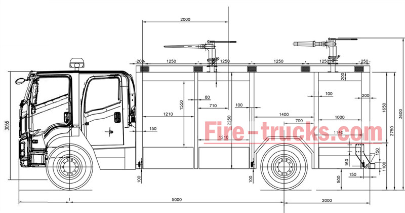 Isuzu 4HK1 205HP fire truck manufacturer