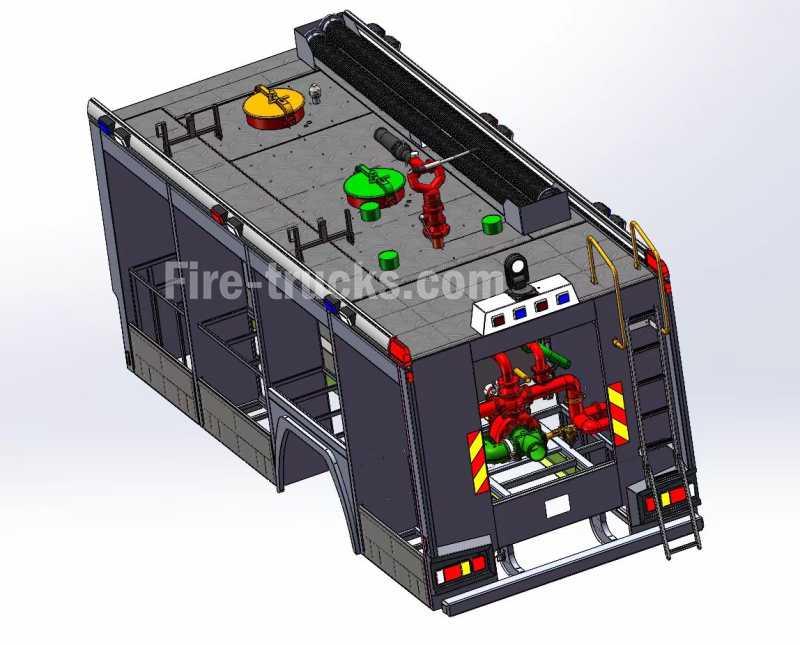 Nigeria Federal Fire Service Truck Isuzu technical drawing