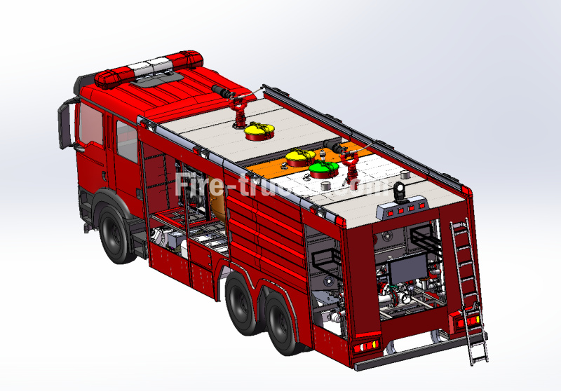Ghana HOWO dry powder fire truck technical drawing