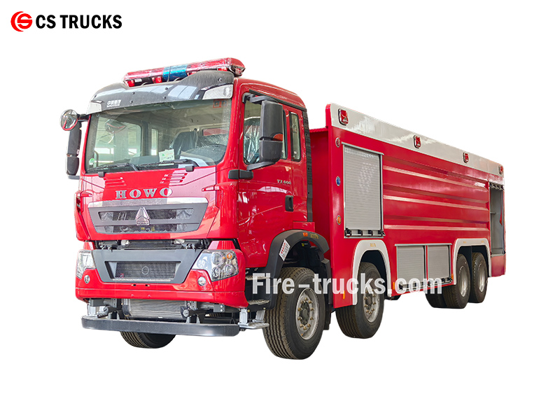 HOWO TX600 8X4 25000L heavy rescue fire truck