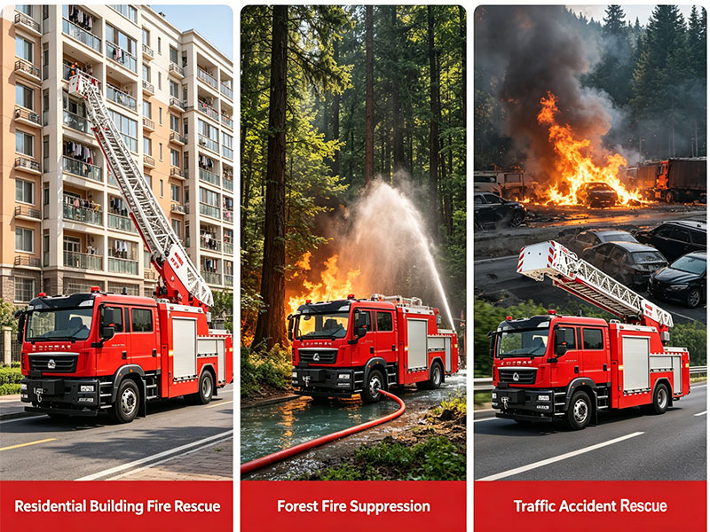 HOWO 4x2 rescue fire engine and aerial rescue platform HOWO 4x2 rescue fire engine and aerial rescue platform