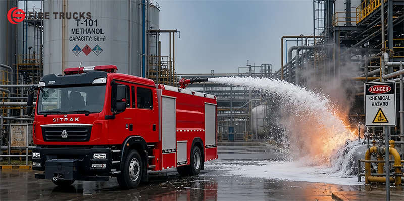 SITRAK HOWO 4x2 Foam Fire Truck High Capacity Pumper with Trailer for Petrochemical Plant Emergency Mongolia