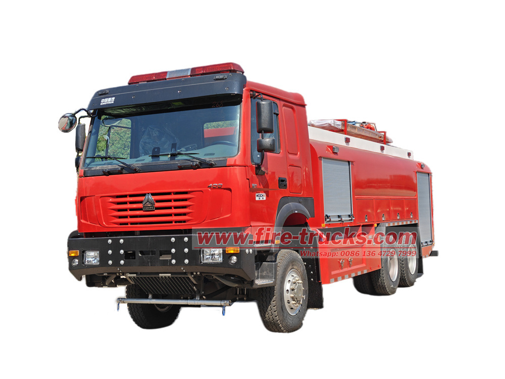 HOWO 6X6 400HP 엔진 물탱크 소방차