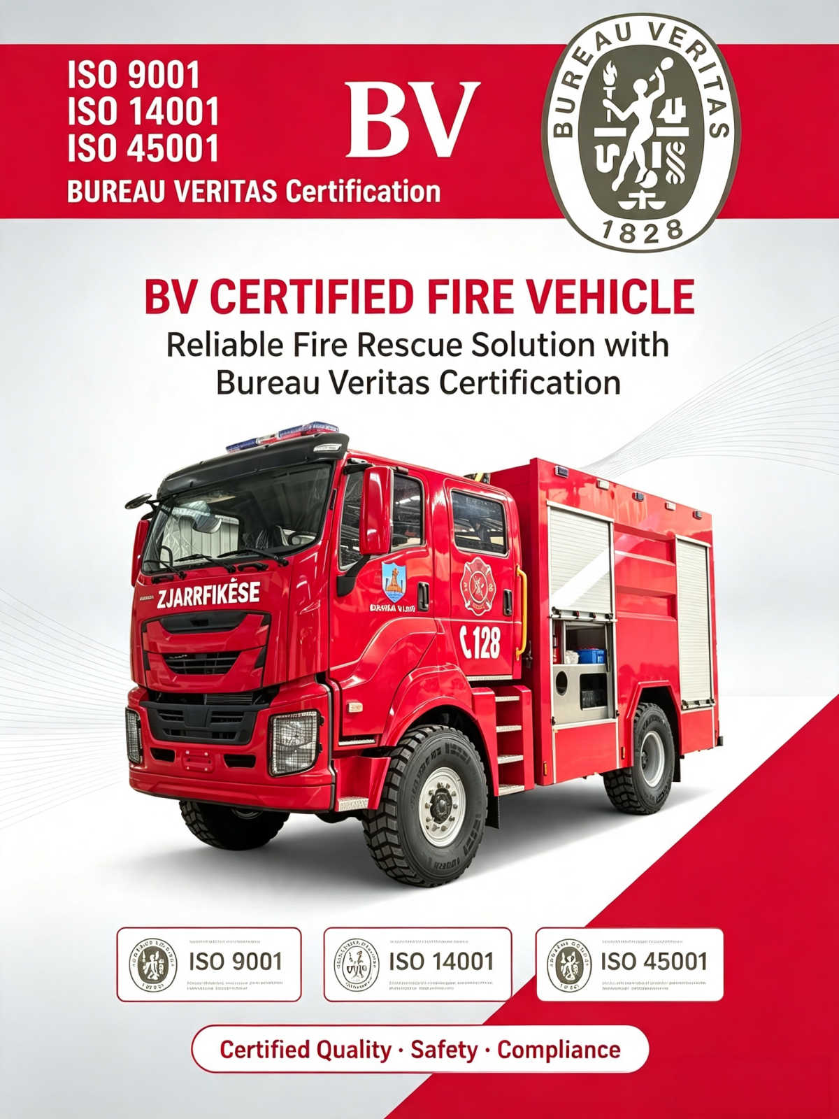 GIGA ISUZU 4x4 소방차 BV 인증 래싱 상태 보고서